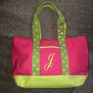 Preppy Alexandra Bartlett “J” Initial Monogram Bag